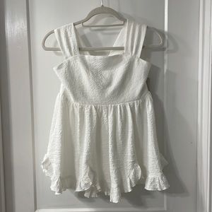 White peplum ruffle top